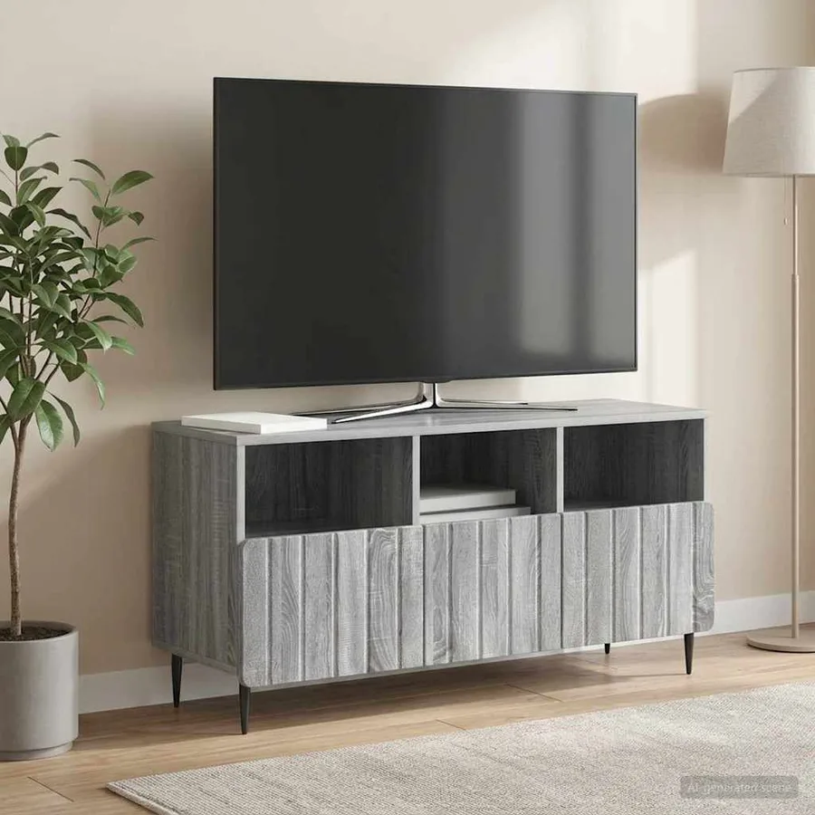 Meuble TV Sonoma gris 102 x 34,5 x 50 cm Bois d'ingénierie - 4