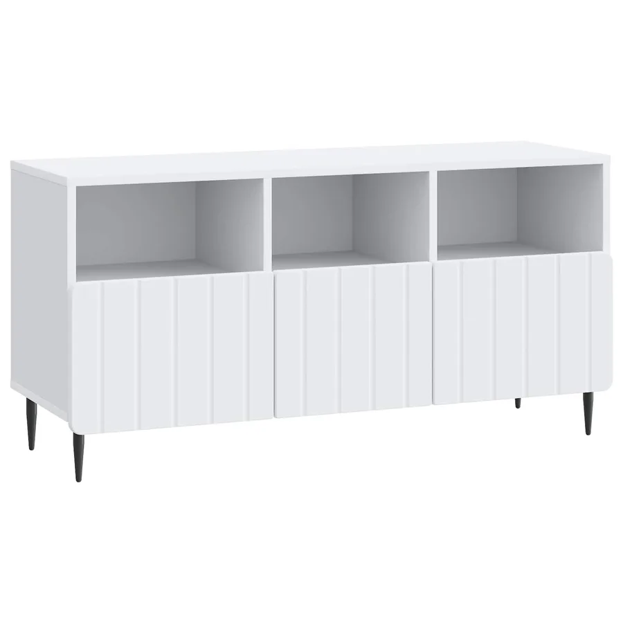 Meuble TV Blanc 102 x 34,5 x 50 cm Bois d'ingénierie - 2