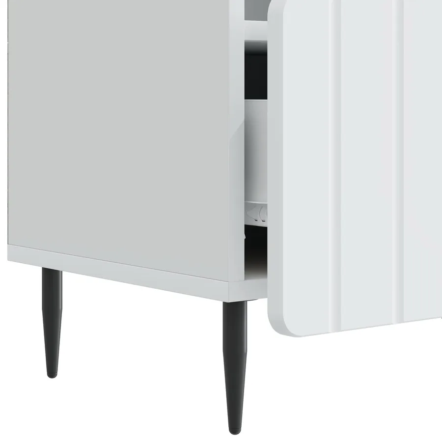 Meuble TV Blanc 102 x 34,5 x 50 cm Bois d'ingénierie - 9