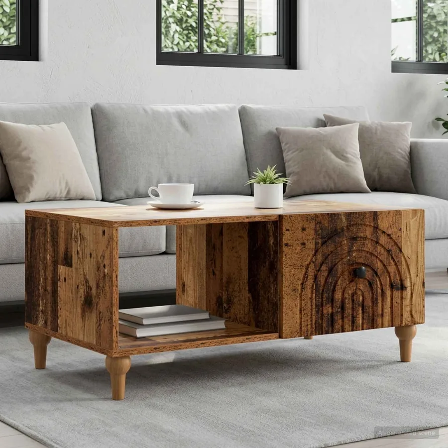 Table basse Bois ancien 90 x 50 x 40 cm Bois d'ingénierie
