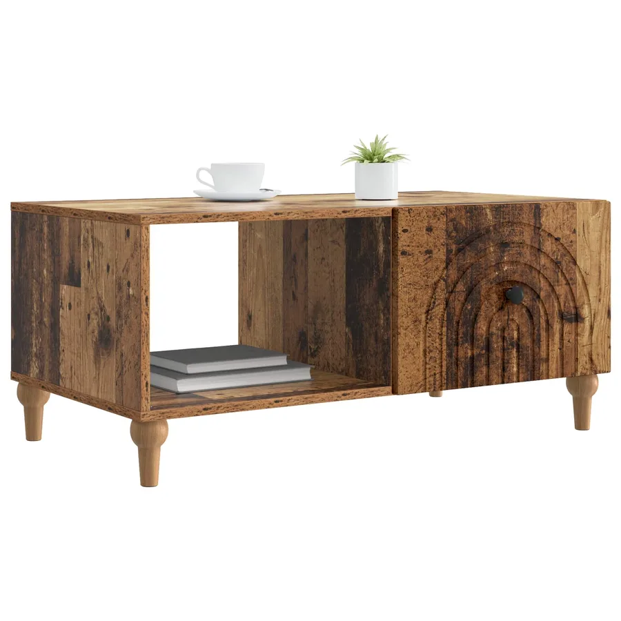 Table basse Bois ancien 90 x 50 x 40 cm Bois d'ingénierie - 3