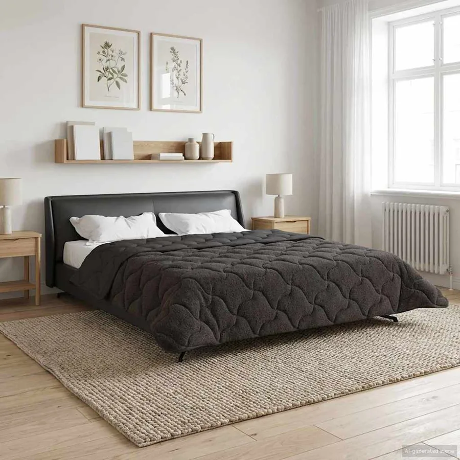 Duvet d'été simple Matelassé Anthracite 220 x 260 cm - 4