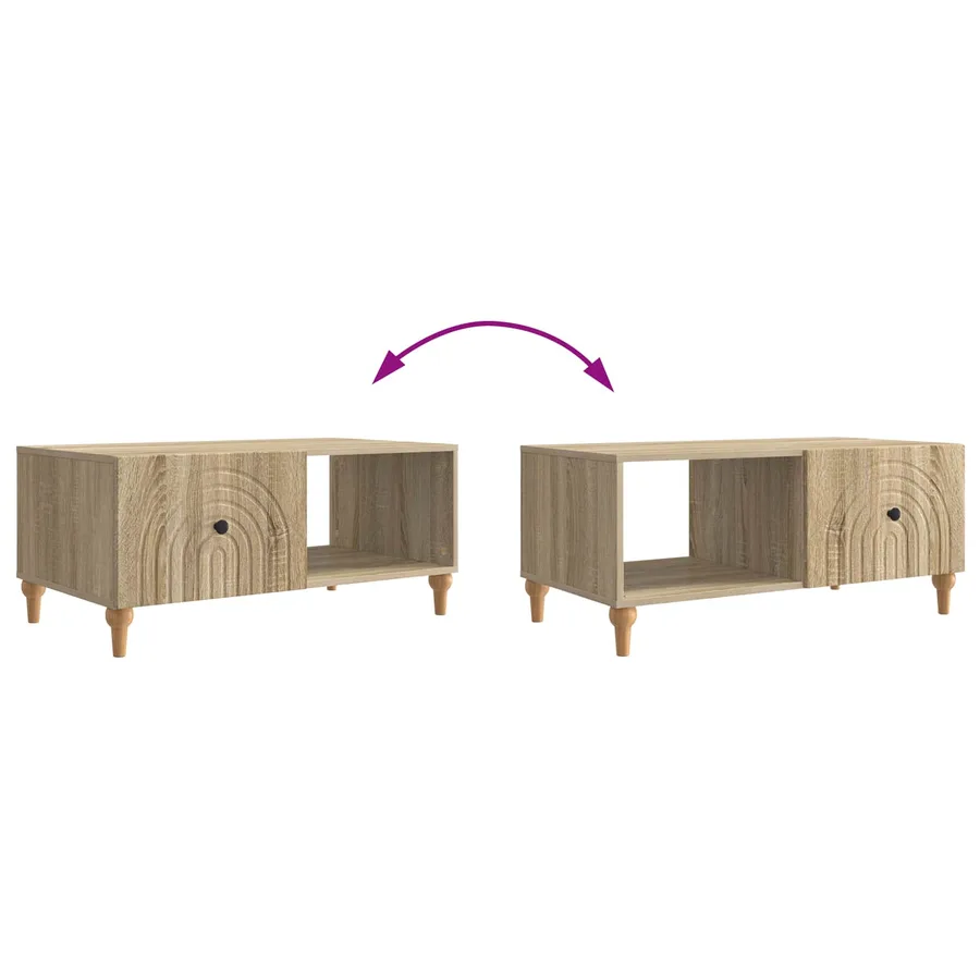 Table basse Chêne Sonoma 90 x 50 x 40 cm Bois d'ingénierie - 8