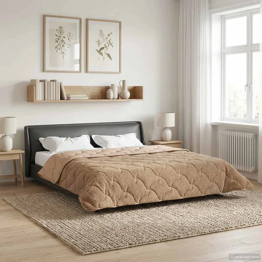 Duvet d'été simple Matelassé Taupe 240 x 260 cm