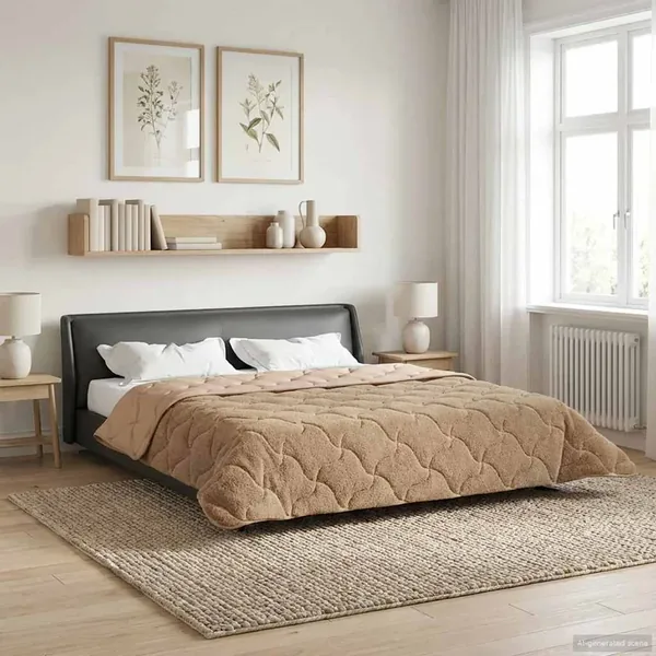 Duvet d'été simple Matelassé Taupe 240 x 260 cm