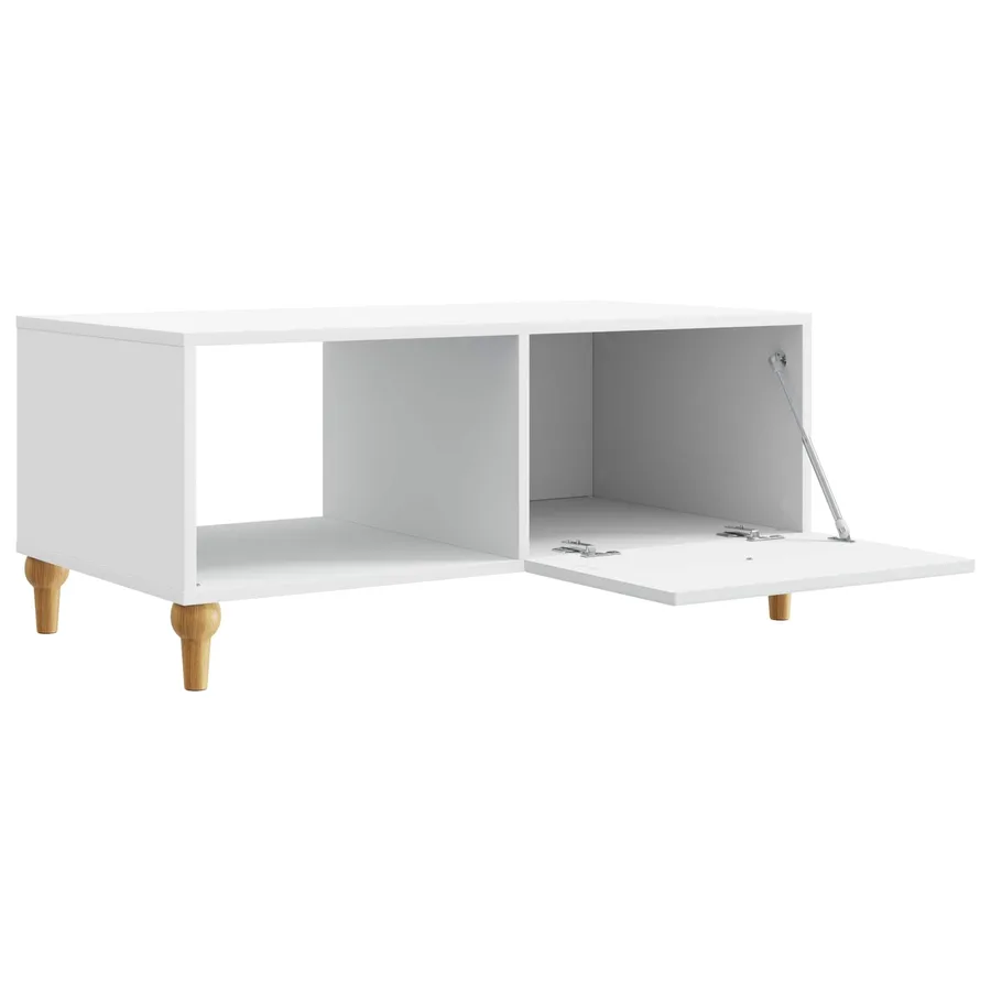 Table basse Blanc 90 x 50 x 40 cm Bois d'ingénierie - 4