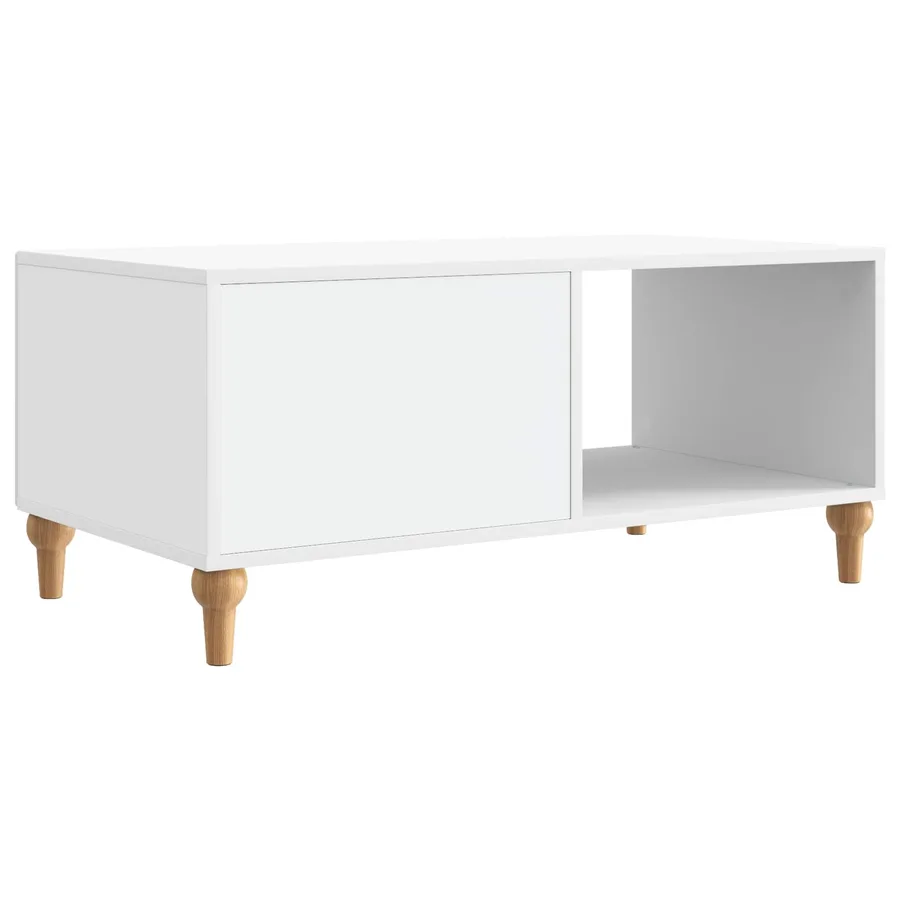 Table basse Blanc 90 x 50 x 40 cm Bois d'ingénierie - 7