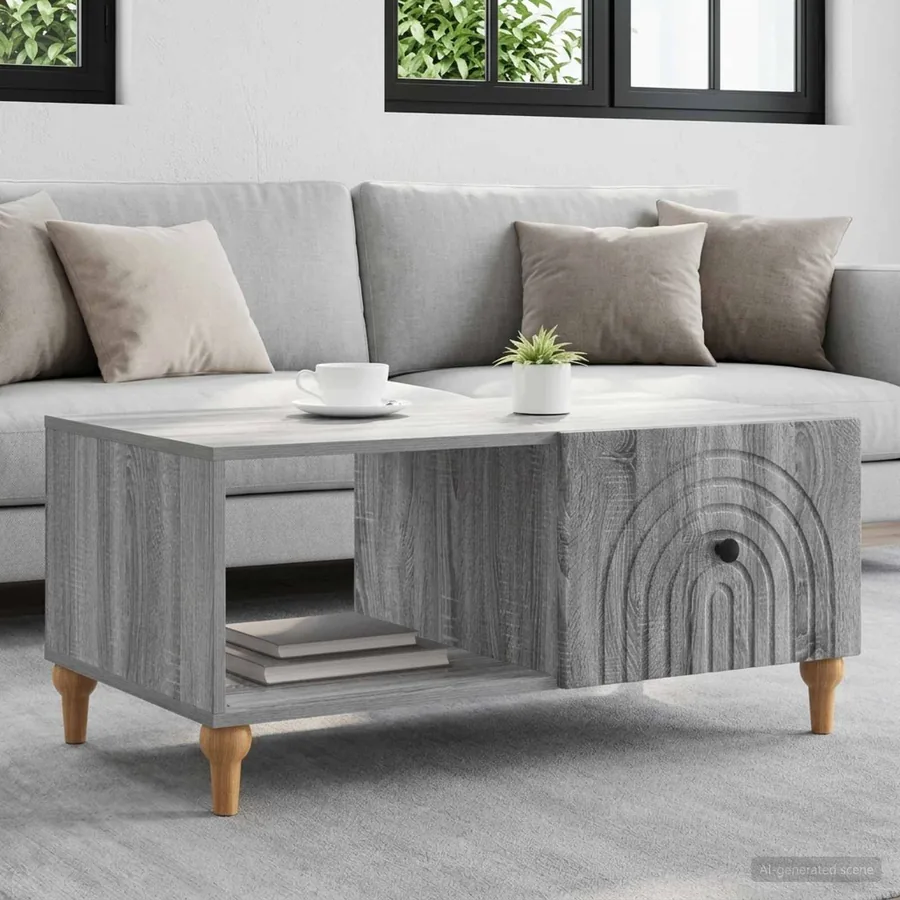 Table basse Sonoma gris 90 x 50 x 40 cm Bois d'ingénierie