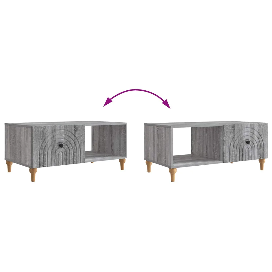 Table basse Sonoma gris 90 x 50 x 40 cm Bois d'ingénierie - 10