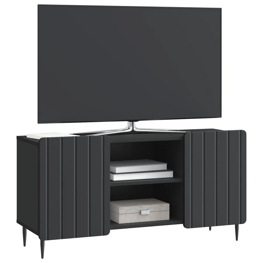 Meuble TV Noir 102 x 34,5 x 52 cm Bois d'ingénierie - 3