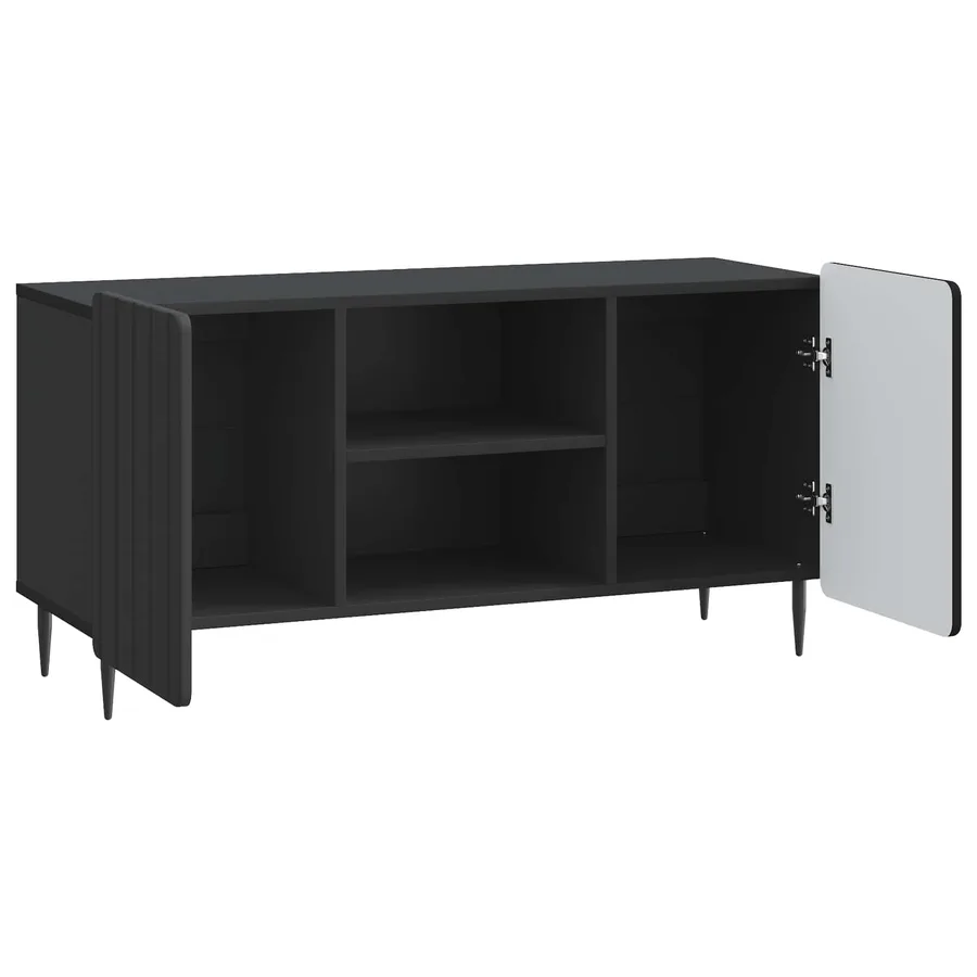 Meuble TV Noir 102 x 34,5 x 52 cm Bois d'ingénierie - 5