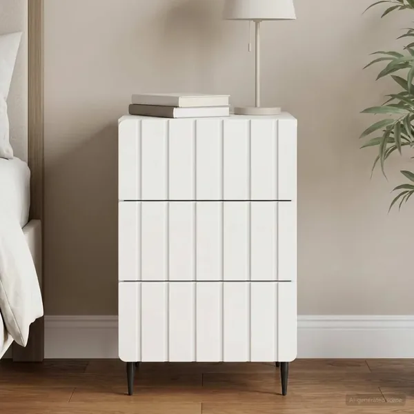 Cabinet de chevet avec tiroir Blanc brillant 43 x 41 x 68 cm