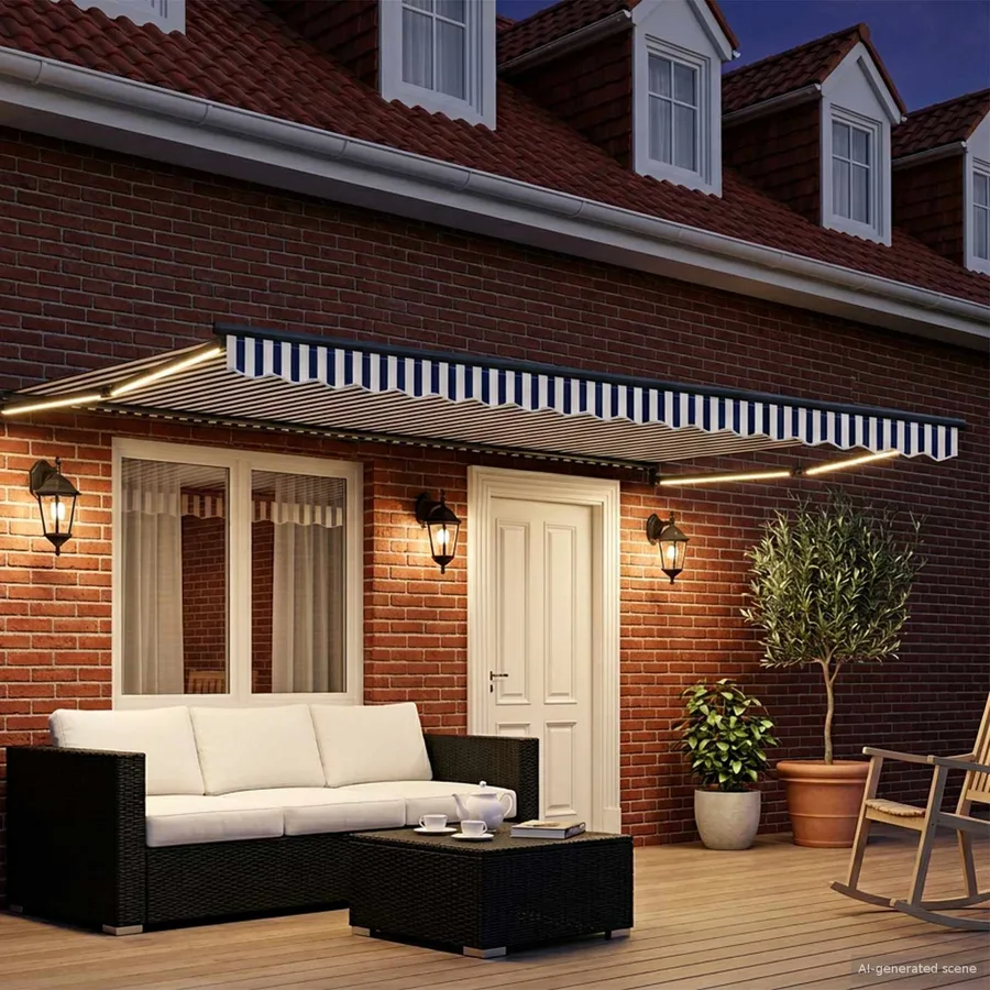 Store rétractable manuel avec LEDs 4 x 2 m - 3