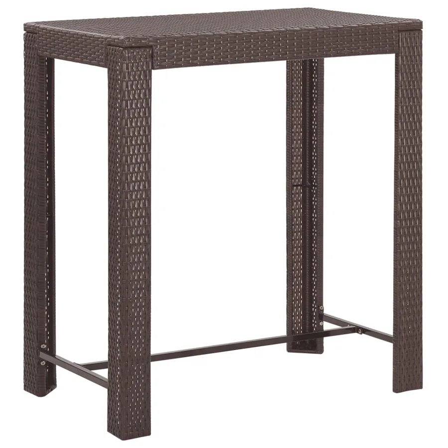 Ensemble bar de jardin 5 pcs et coussins Résine tressée Marron - 6