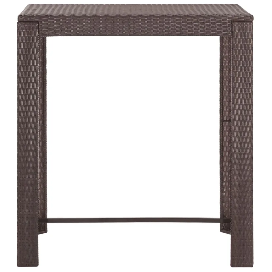 Ensemble bar de jardin 5 pcs et coussins Résine tressée Marron - 7
