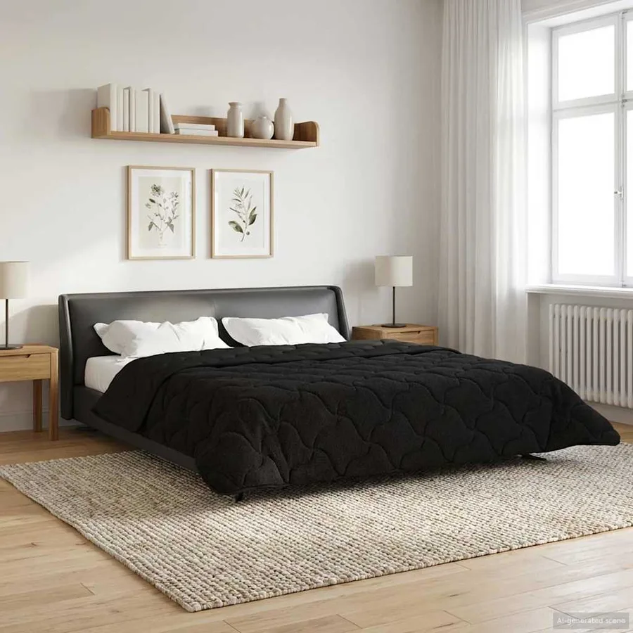 Duvet complet toute l'année Matelassé Noir 200 x 200 cm - 4