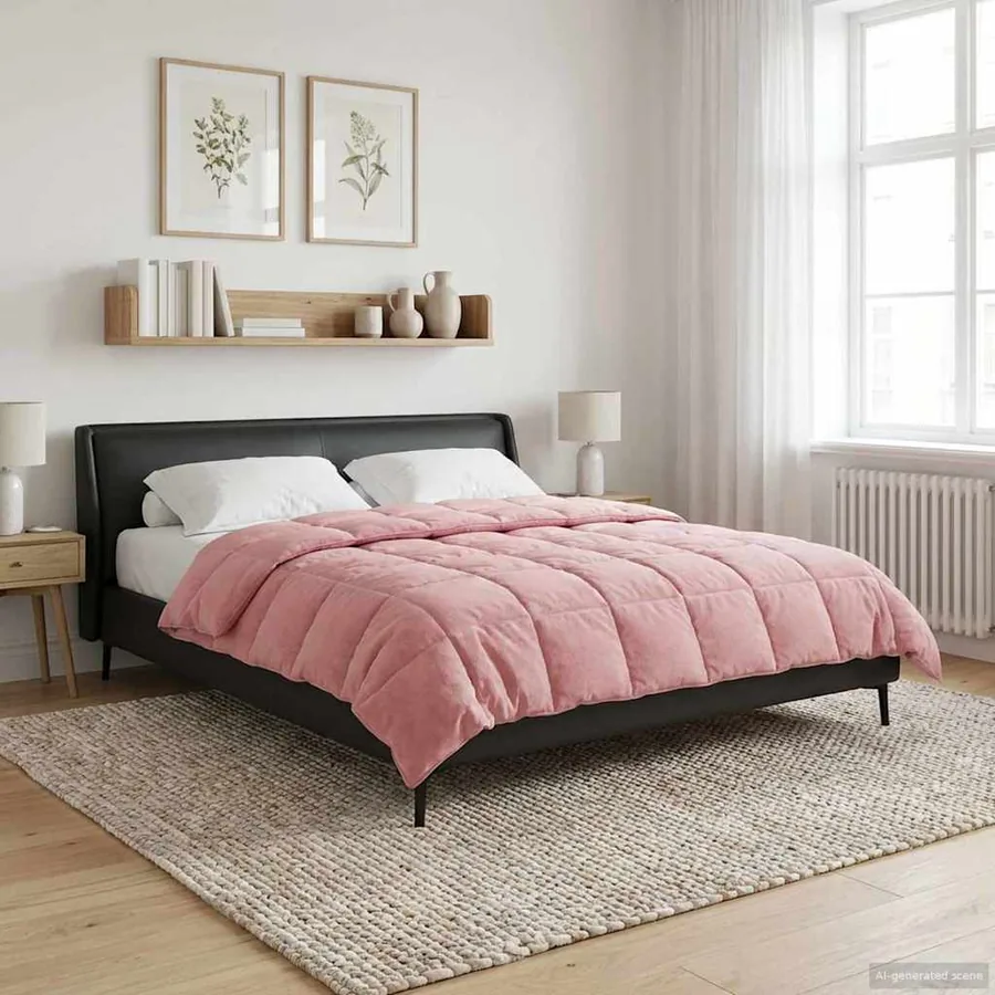 Duvet complet toute l'année Matelassé Rose 200 x 200 cm