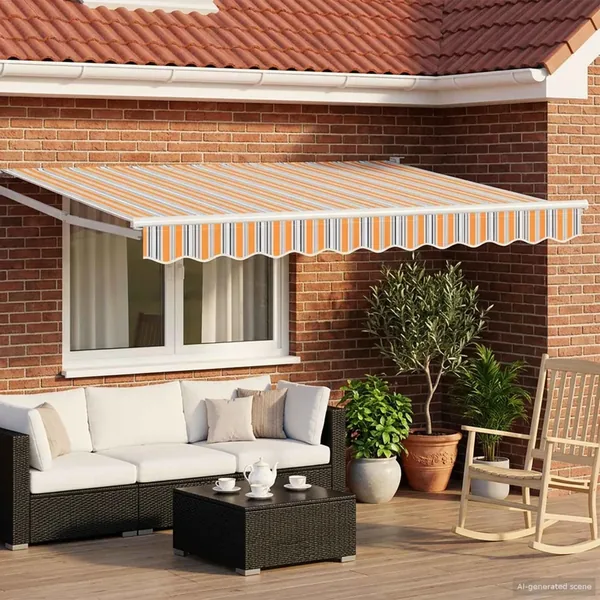 Store rétractable manuel avec LEDs 3 x 2,5 m