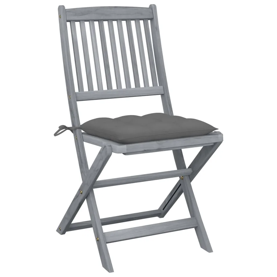 Chaises pliables d'extérieur lot de 2 et coussins Bois d'acacia - 2
