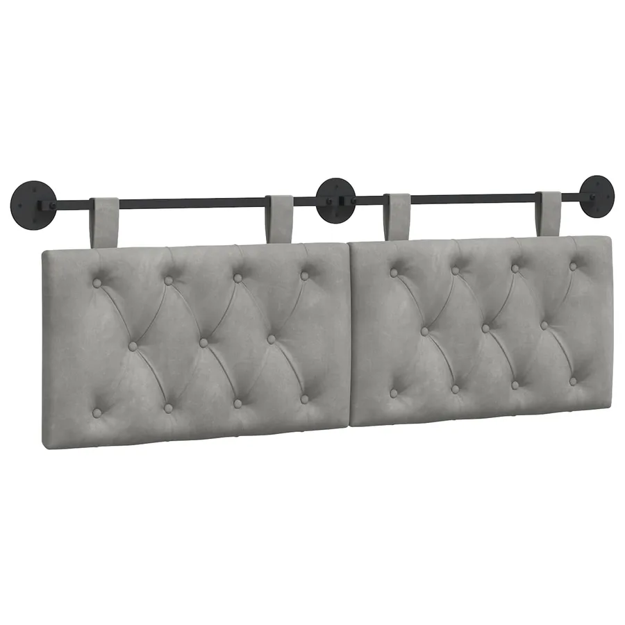 Tête de lit suspendue Avec lumière LED Gris clair Velours - 2