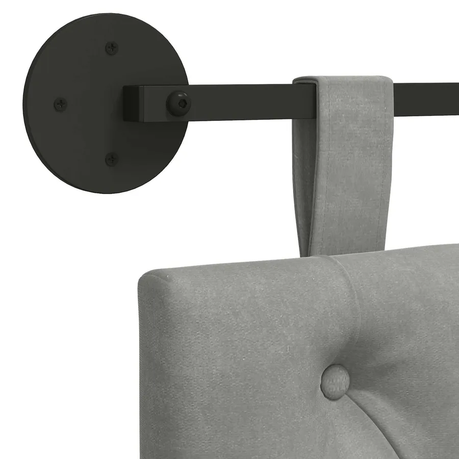 Tête de lit suspendue Avec lumière LED Gris clair Velours - 9