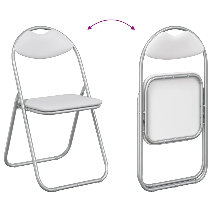 Chaise pliante 8 pcs Blanc et Gris 48 x 43,5 x 81 cm - 11