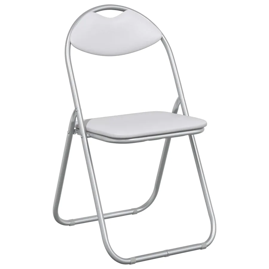 Chaise pliante 8 pcs Blanc et Gris 48 x 43,5 x 81 cm - 2