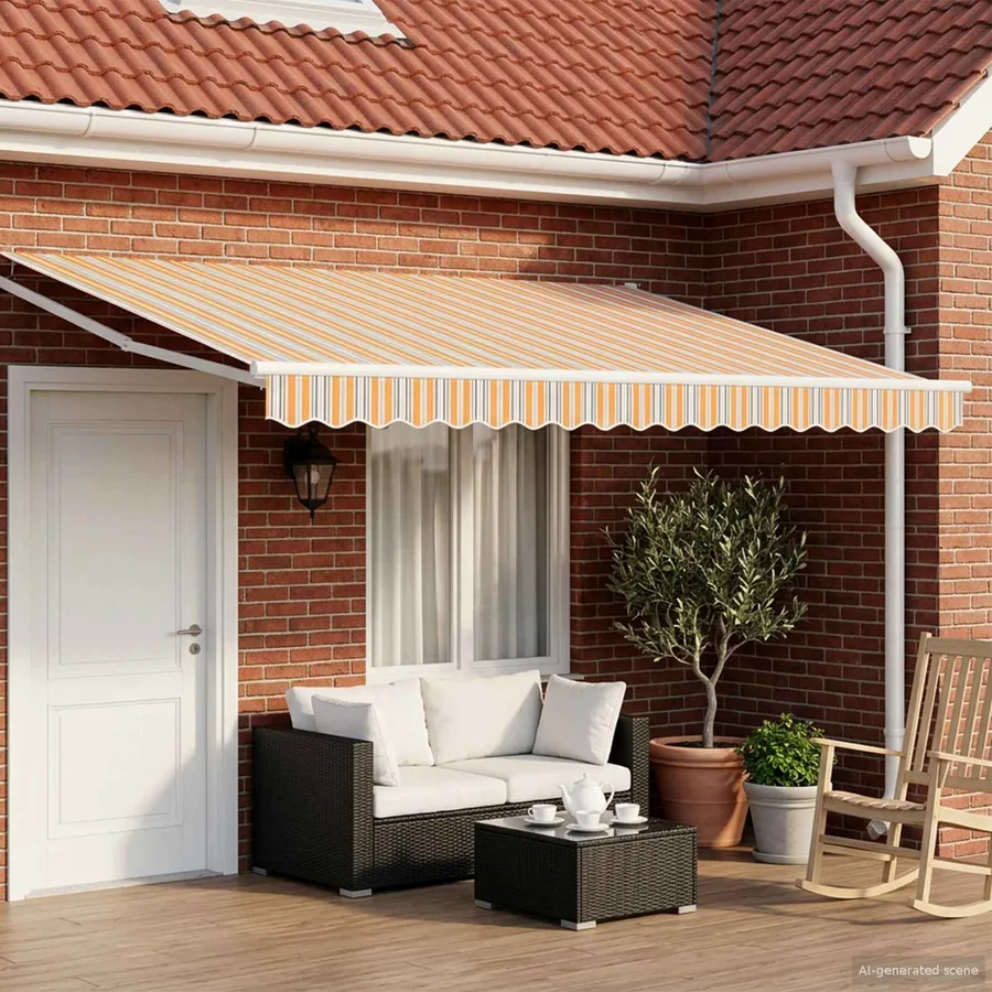 Store rétractable manuel avec LEDs 4,5 × 3 m