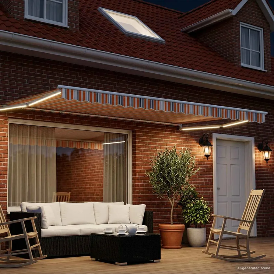 Store rétractable manuel avec LEDs 4,5 × 3 m - 3