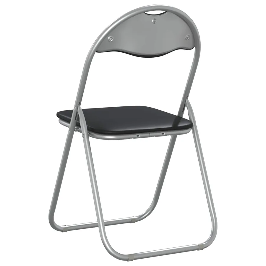 Chaise pliante 8 pcs Noir et gris 48 x 43,5 x 81 cm Simili cuir - 7