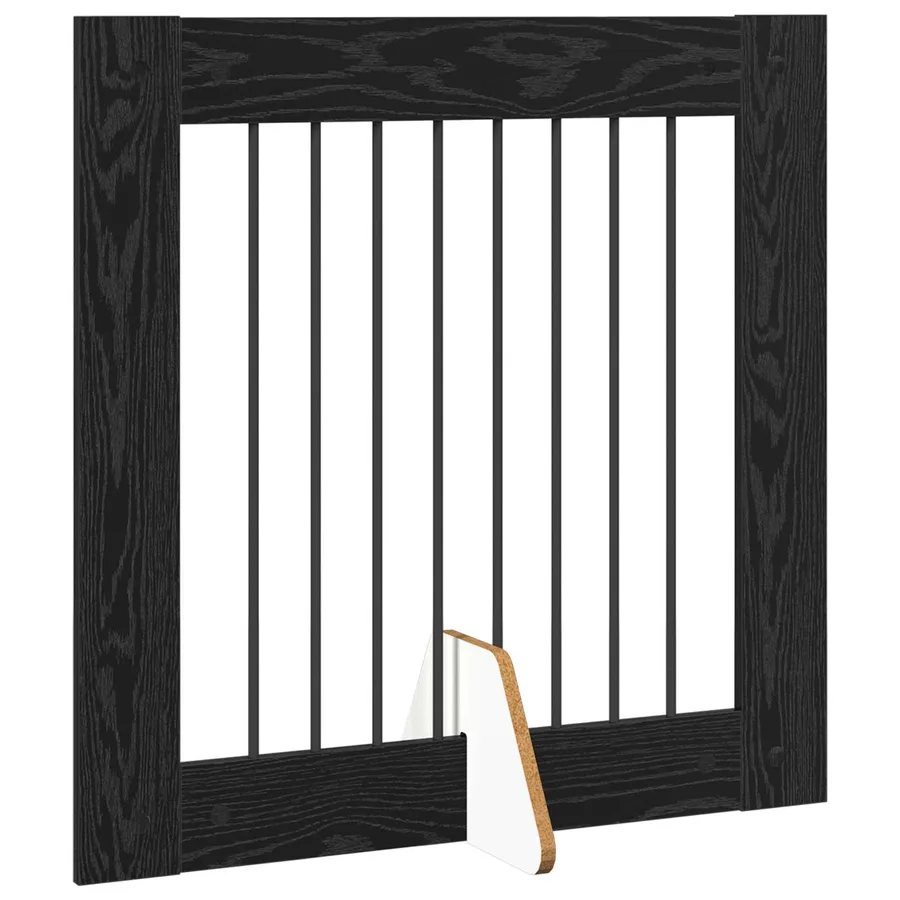 Porte de chien pliable avec supports 6 pcs Chêne noir 482 cm - 3