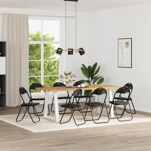 Chaise pliante 8 pcs Noir 48 x 43,5 x 81 cm Simili cuir
