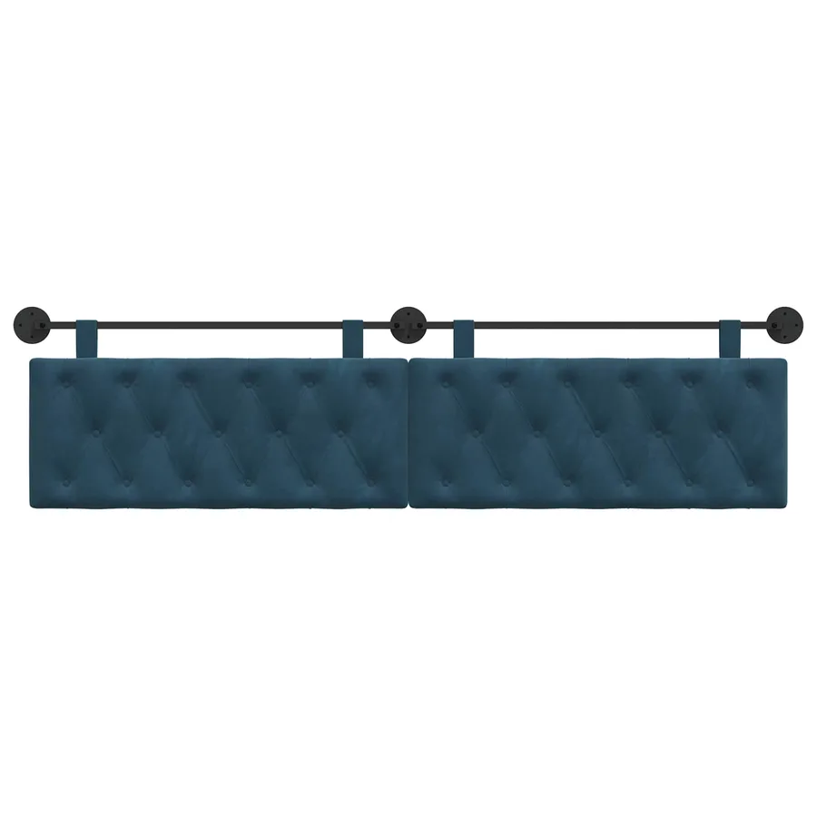 Tête de lit suspendue Avec lumière LED Bleu Velours - 5