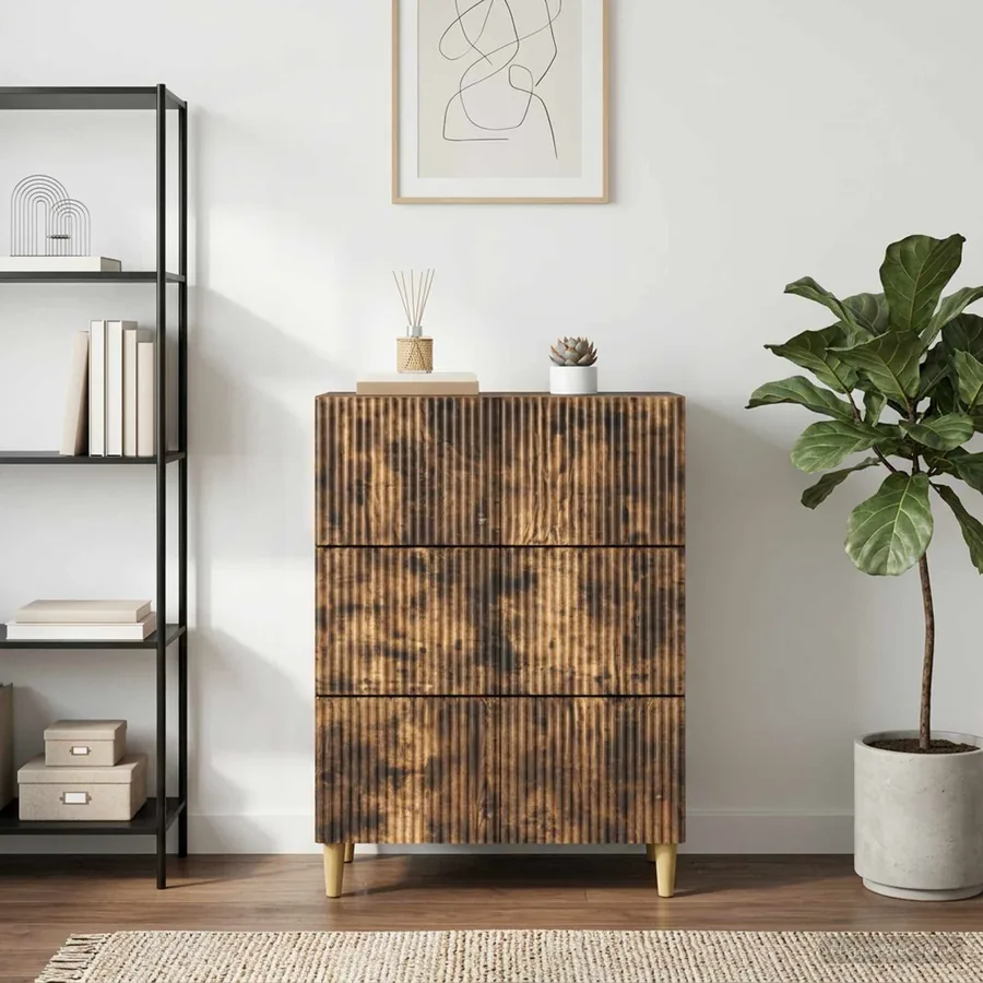 Armoire à tiroirs Chêne fumé 66 x 34,5 x 90 cm