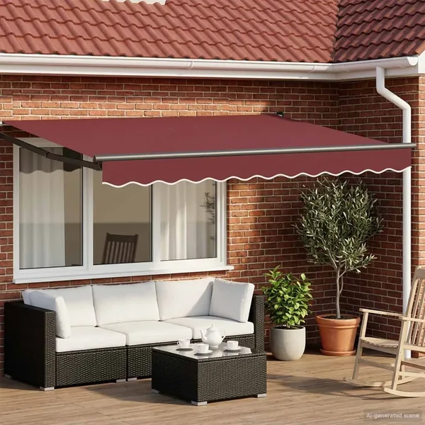 Store rétractable manuel avec LEDs 3,5 x 2,5 m