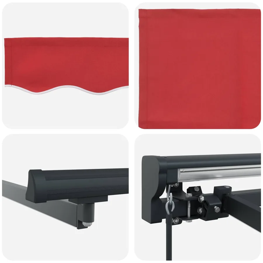 Cadre de store manuel avec LEDs Rouge et Anthracite 4 × 3 m - 9