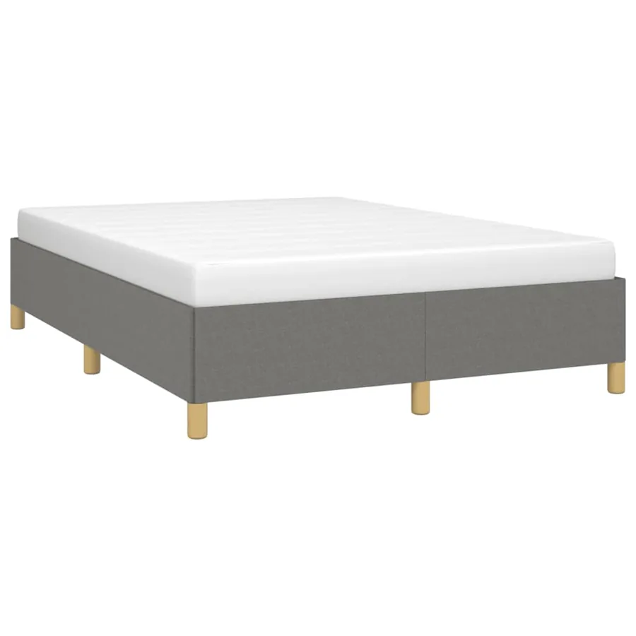 Cadre de lit sans matelas gris foncé 140x190 cm tissu - 3