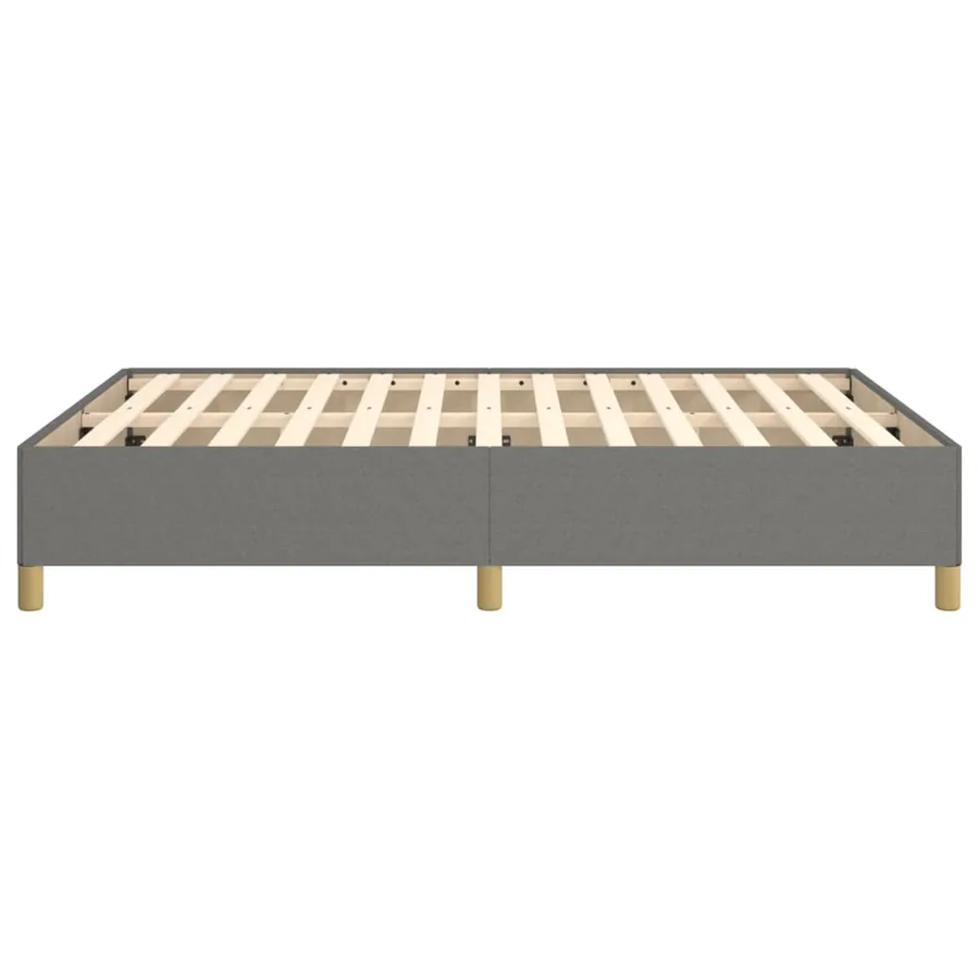 Cadre de lit sans matelas gris foncé 140x190 cm tissu - 6