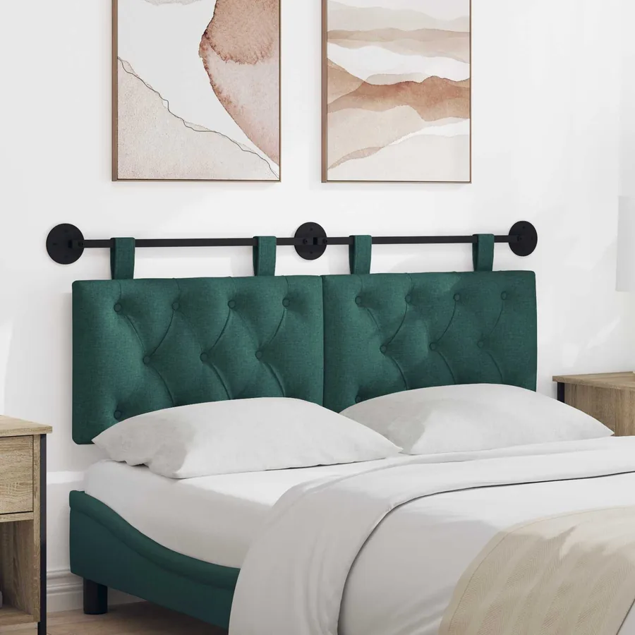 Tête de lit suspendue Vert foncé Tissu