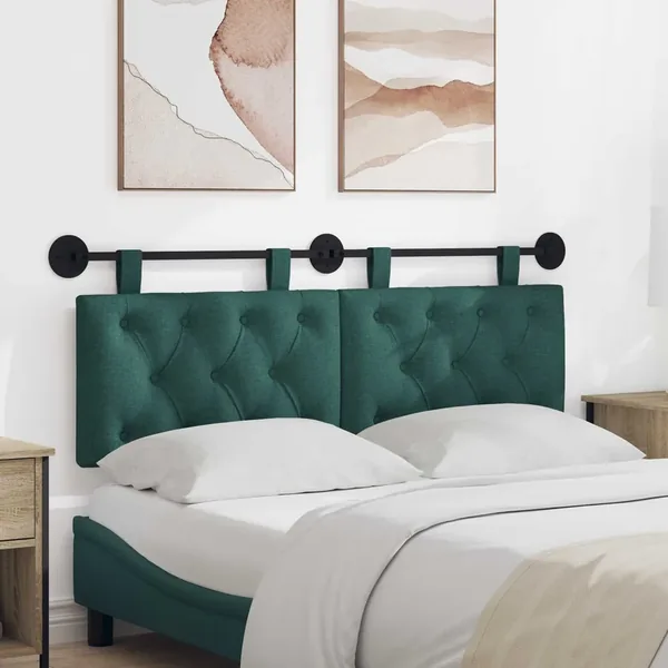 Tête de lit suspendue Vert foncé Tissu