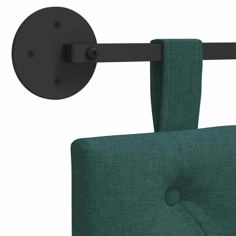 Tête de lit suspendue Vert foncé Tissu - 9