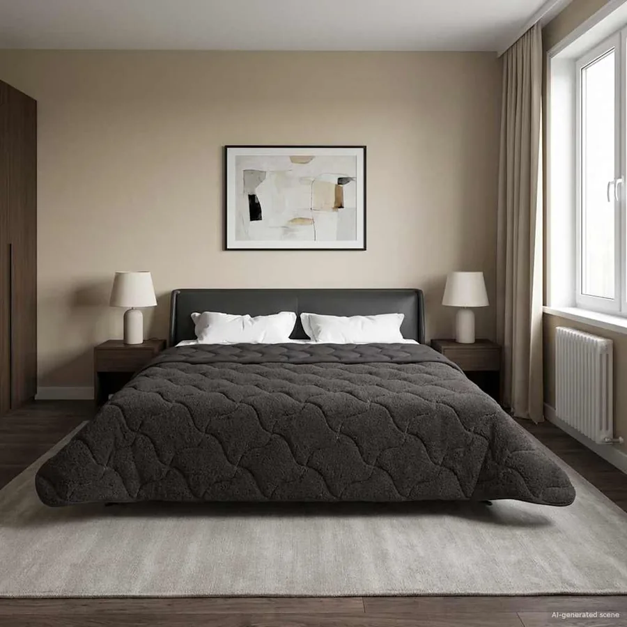 Duvet d'été simple Matelassé Anthracite 200 x 220 cm