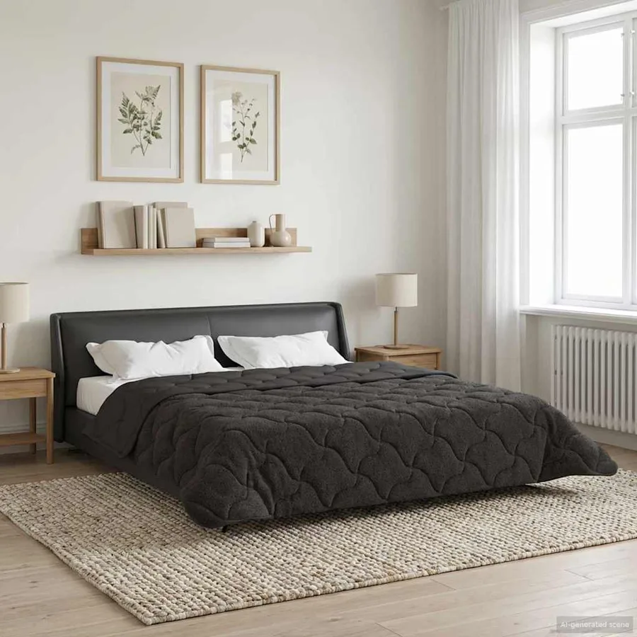 Duvet d'été simple Matelassé Anthracite 200 x 220 cm - 4