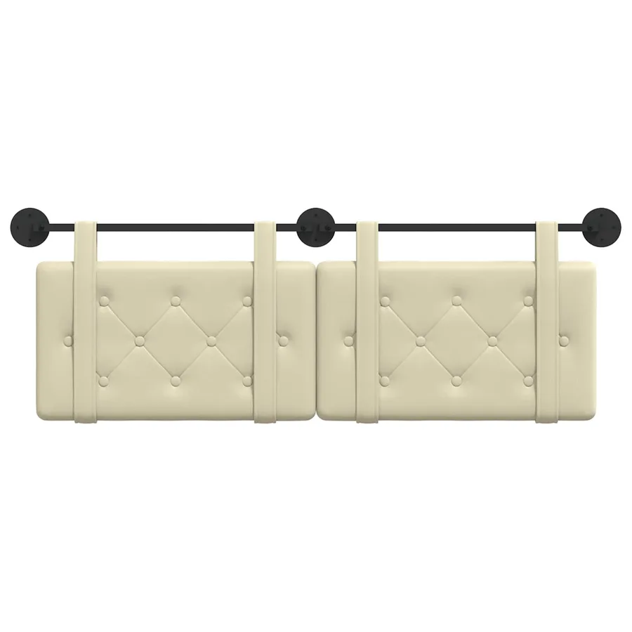 Tête de lit suspendue Crème Simili cuir - 5