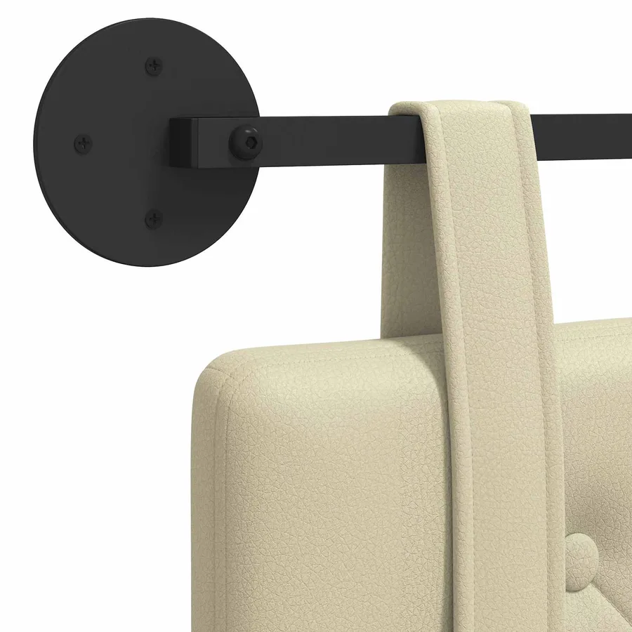Tête de lit suspendue Crème Simili cuir - 9