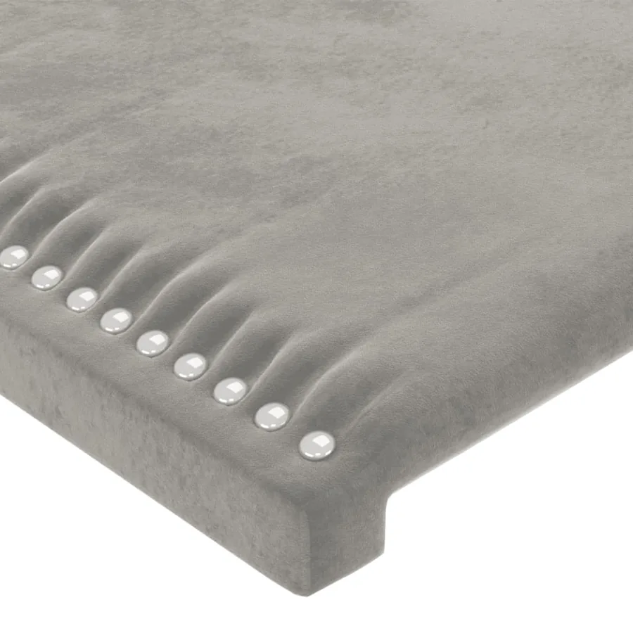 Cadre de lit sans matelas gris clair 140x200 cm velours - 10