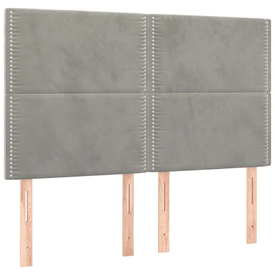 Cadre de lit sans matelas gris clair 140x200 cm velours - 9