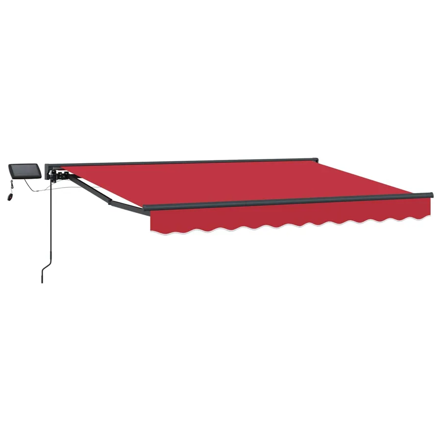 Cadre de store manuel avec LEDs Rouge et Anthracite 3 x 2,5 m - 2
