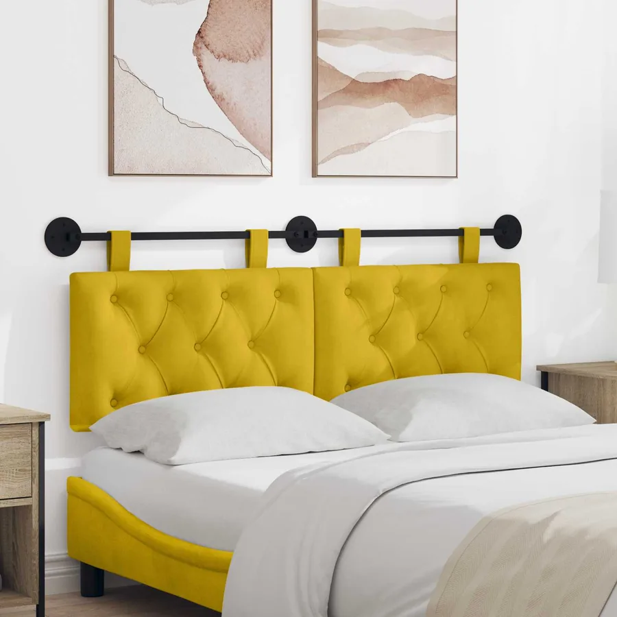 Tête de lit suspendue Jaune Velours
