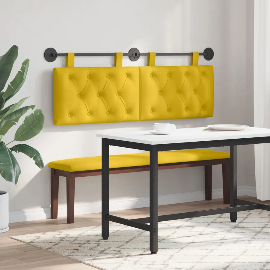 Tête de lit suspendue Jaune Velours - 4